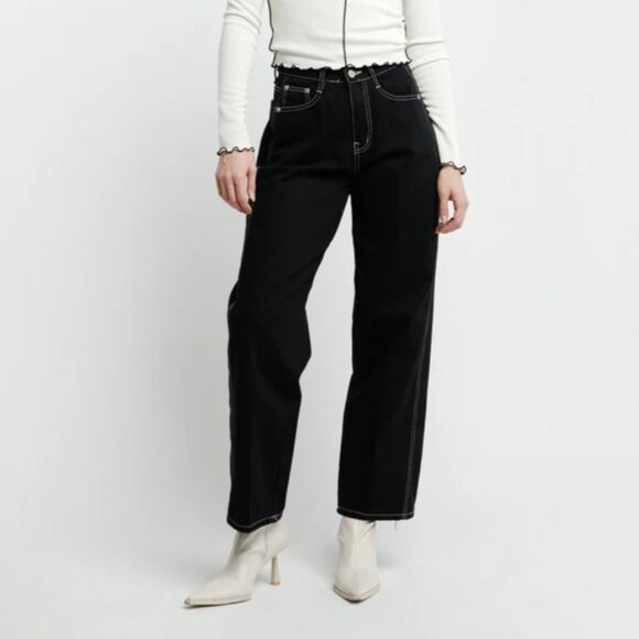 New Oak + Fort Black Contrast Stitching Jeans S - Picture 5 of 5